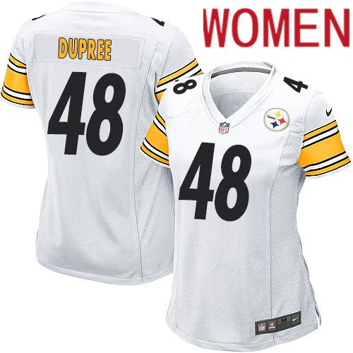 Women Pittsburgh Steelers #48 Bud Dupree Nike White Game NFL Jersey->women nfl jersey->Women Jersey